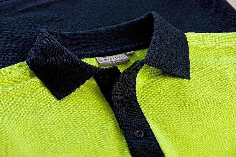 Santino Hivis poloshirt Hamburg - navy fluor geel