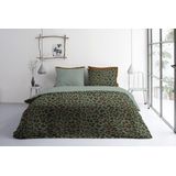 Byrklund Dekbedovertrek Lazy Leopard 100% Katoen Groen