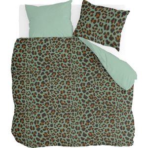 Byrklund Dekbedovertrek Lazy Leopard 100% Katoen Groen