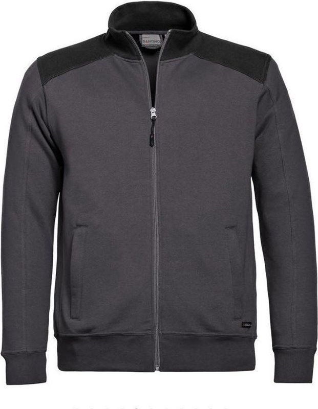 Santino Toronto 2color Zip sweatjack (320g/m2) - Antraciet | Zwart