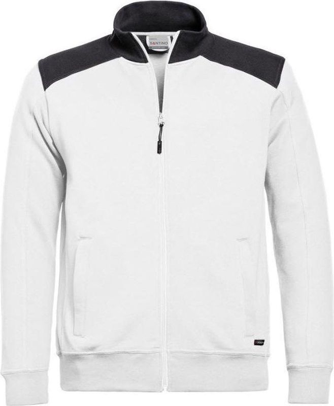Santino Toronto 2color Zip sweatjack (320g/m2) - Wit | Antraciet