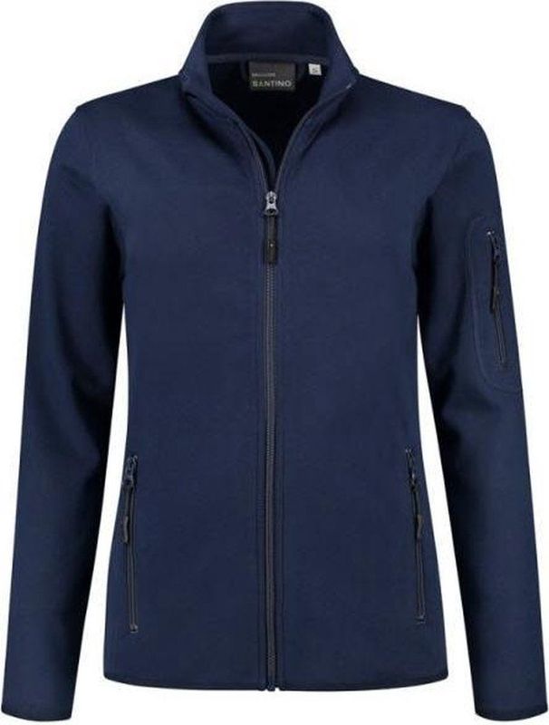 Santino Berlin Dames Sweatvest lange mouwen +Rits - Marine