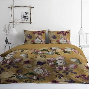 Byrklund - Flowers United - Dekbedovertrek - Okergeel - Katoen - 2-Persoons