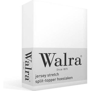 Walra Hoeslaken Jersey Stretch Split-topper - 160x220 - 100% Katoen - Wit