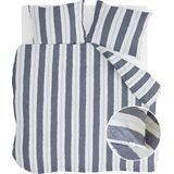 Walra Dekbedovertrek Remade Nautic Stripes - 200x220 - 100% katoen - Donker Blauw