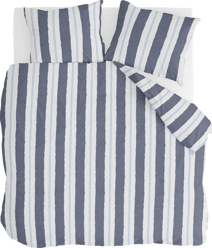 Walra Dekbedovertrek Remade Nautic Stripes - 200x220 - 100% katoen - Donker Blauw