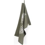 Walra Theedoek Dry with Leaves - 50x70 - 100% Katoen - Legergroen