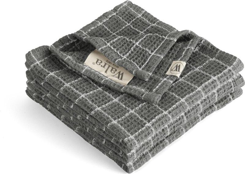 Walra - Dry with Cubes - Vaatdoek - Zwart - 100% Katoen - Set van 3