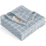 Walra Vaatdoek Katoen Dry with Cubes 3x Jeans Blauw