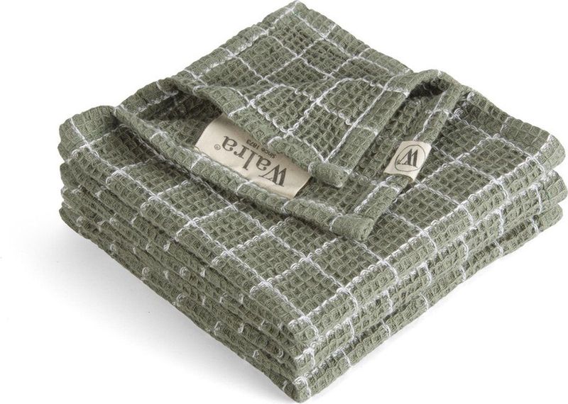 Walra Vaatdoek Katoen Dry with Cubes 3x Legergroen