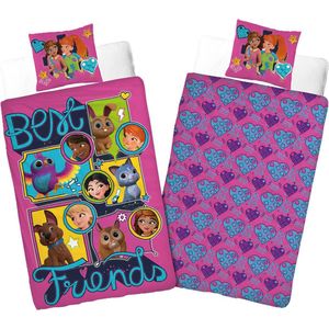 Lego - Friends Squad - Dekbedovertrek - Roze - 100% Katoen - 1 Persoons