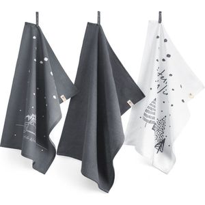 Walra Keukenset Hello Winter 3x 100% Katoen Blauw