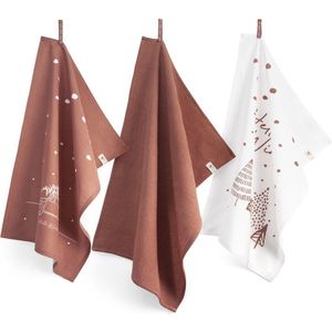 Walra Keukenset Hello Winter 3x 100% Katoen Terra