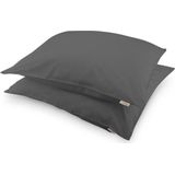 WALRA Kussensloop Crispy Cotton Antraciet 60 x 70 cm