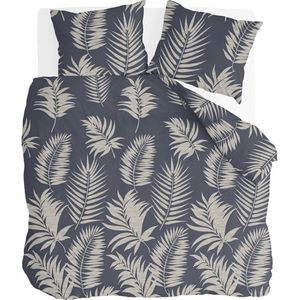 Byrklund Dekbedovertrek Pretty Palm - 240x220 - 100% Katoen - Grijs / Blauw