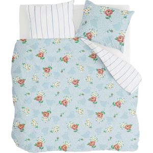 Walra Dekbedovertrek Red Roses - 200x220 - 100% Katoen (BCI) - Blauw