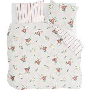 Walra Dekbedovertrek Red Roses - 200x220 - 100% Katoen (BCI) - Off White