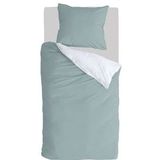 Byrklund Dekbedovertrek Side Way - 140x220 - 100% Katoen - Jade / Wit