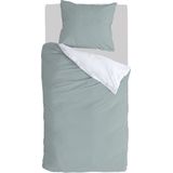 Byrklund Dekbedovertrek Side Way - 140x220 - 100% Katoen - Jade / Wit