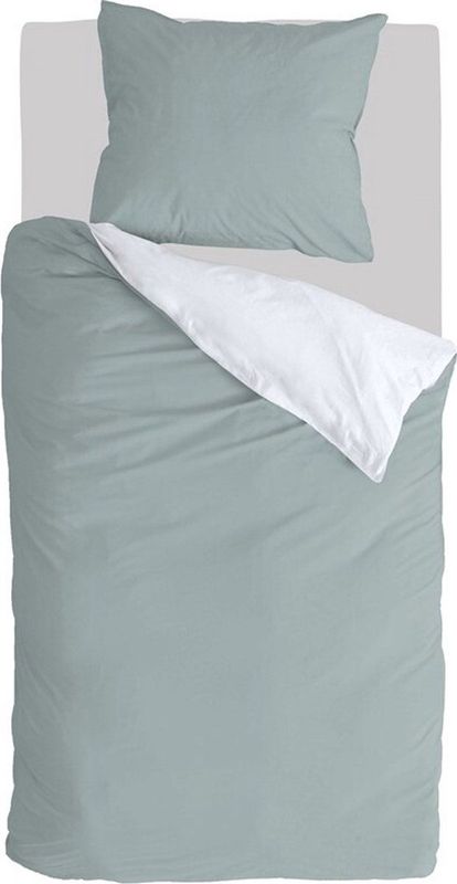 Byrklund Dekbedovertrek Side Way - 140x220 - 100% Katoen - Jade / Wit