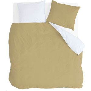 Byrklund Dekbedovertrek Side Way - 240x220 - 100% Katoen - Okergeel / Wit