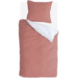 Byrklund Dekbedovertrek Side Way - 140x220 - 100% Katoen - Terra / Wit