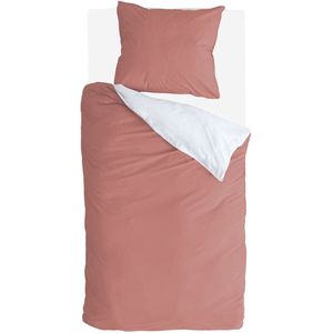 Byrklund Dekbedovertrek Side Way - 140x220 - 100% Katoen - Terra / Wit