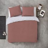 Byrklund Dekbedovertrek Side Way - 240x220 - 100% Katoen - Terra / Wit