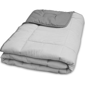 Walra Travel Textiles - Camper en caravan beddengoed - Dekbed 140 x 200 - Travel Bed-in-Bag - Lichtgrijs / Antraciet