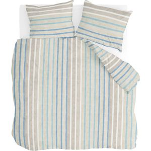 Walra Dekbedovertrek Natural Stripes Jade - 200x220 cm - 100% Katoen (BCI)