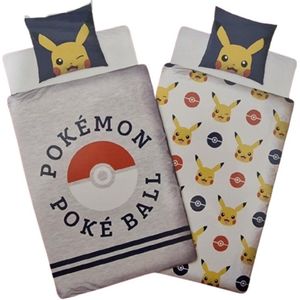 Pokemon Dekbed Overtrek Pikachu Poke Ball - 140 x 200 cm Dubbelzijdig Dekbedovertrek Eenpersoons - 1 Kussensloop