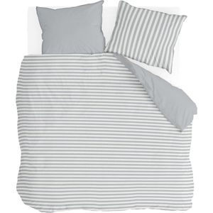 Walra Dekbedovertrek Soft&Cozy Grijs - 240x220 cm - Lits-jumeaux - Dubbele doorlopende instopstrook - 100% Jersey katoen