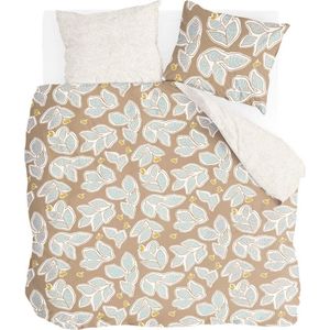Walra Dekbedovertrek Lovely Leaves - 240x220 - 100% Katoen (BCI) - Bruin / Beige