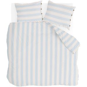 Walra Dekbedovertrek Remade Striped Harmony - 200x220 - 100% katoen - Off White / Blauw