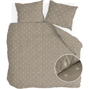 Walra - Dekbedovertrek Remade Rustic Grace - 240x220 - 100% Katoen - Taupe