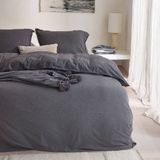 Walra - Soft Comfort - Dekbedovertrek - Antraciet - 140x220 - 100% Katoen