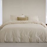 Walra - Dekbedovertrek Cozy Blocks - Zand - 240x220 cm - Lits-jumeaux - 100% Flanel Katoen