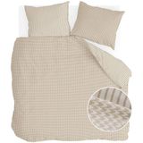 Walra - Dekbedovertrek Cozy Blocks - Zand - 240x220 cm - Lits-jumeaux - 100% Flanel Katoen