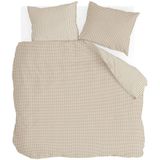 Walra - Dekbedovertrek Cozy Blocks - Zand - 240x220 cm - Lits-jumeaux - 100% Flanel Katoen