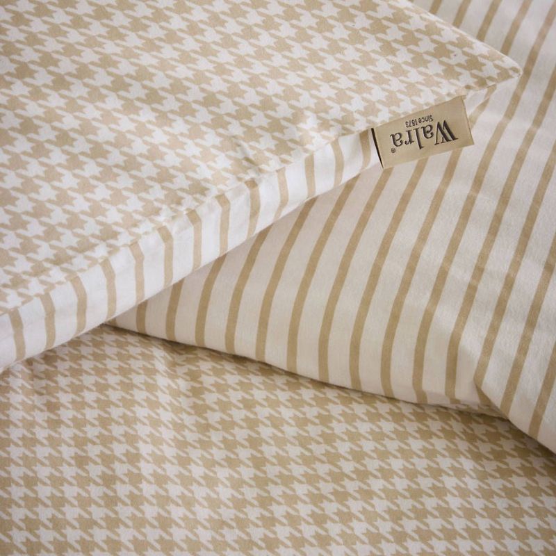 Walra - Dekbedovertrek Cozy Blocks - Zand - 240x220 cm - Lits-jumeaux - 100% Flanel Katoen