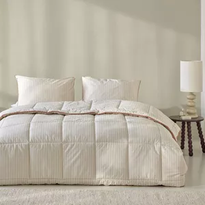 HappyBed 4-seizoenendekbed 140x200 - Eenpersoonsdekbed - Wasbaar dekbed zonder overtrek - Bedrukt dekbed zonder hoes - Hoesloos Dekbed met Print - Microvezel - Navy
