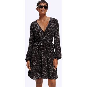 Scotch & Soda Mini-jurk met print, V-hals en lange mouwen