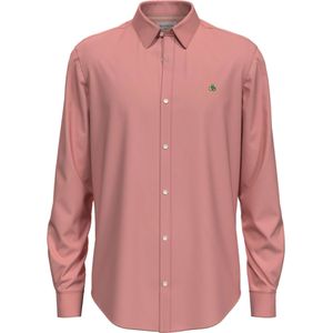 Scotch & Soda - Overhemd - Flamingo Oranje - Stretchy Poplin Katoen