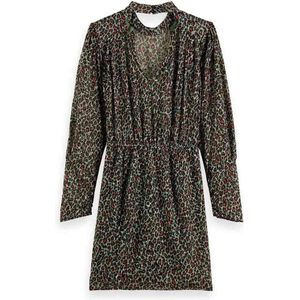 Scotch & Soda - 173382 - Korte Jurk - Dierenprint - Lange Mouwen