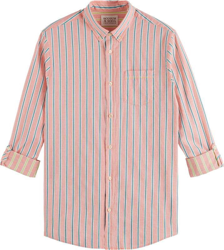 Scotch & Soda - Dobby Stripe Roll Up Sleeves - Blouse - Heren