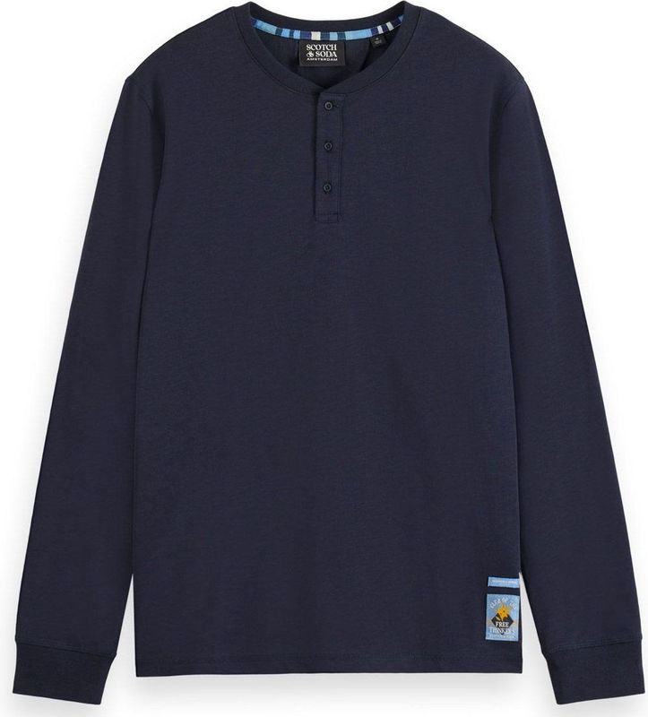 Scotch Soda Slub Henley Longsleeve Shirt Heren
