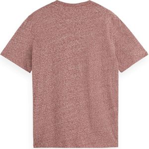Scotch & Soda Heren Regular Fit Melange T-shirt, Wine 0640, XL