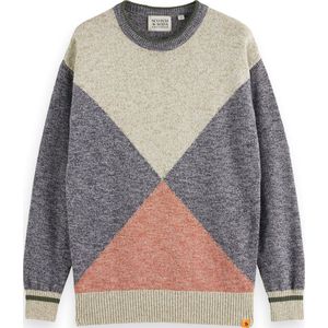 Scotch & Soda Regular Crew Neck Cotton Blend Geo Heren Trui