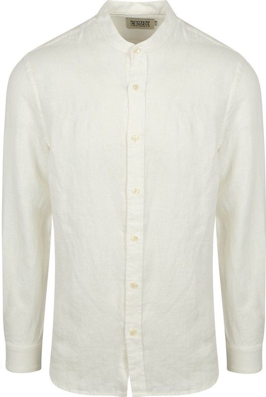 Scotch & Soda - Linen Shirt - T-shirt - Gebroken Wit - 100% Katoen