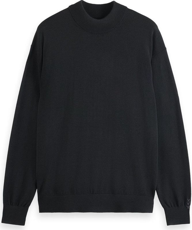 Scotch & Soda - Zwart Relaxte Mock Neck Pullover voor Heren